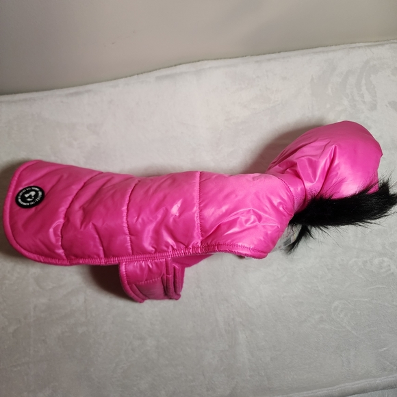 Justice Pet Puffer Jacket Pink with Hood Reversible Dog Coat Size Small NWT - Picture 8 of 10